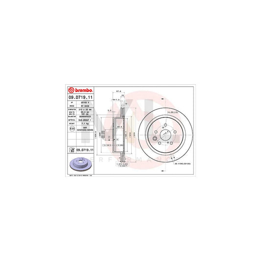 BREMBO 09.D719.11 Brake Disc Internally Vented, Coated | ML Performance Car Parts