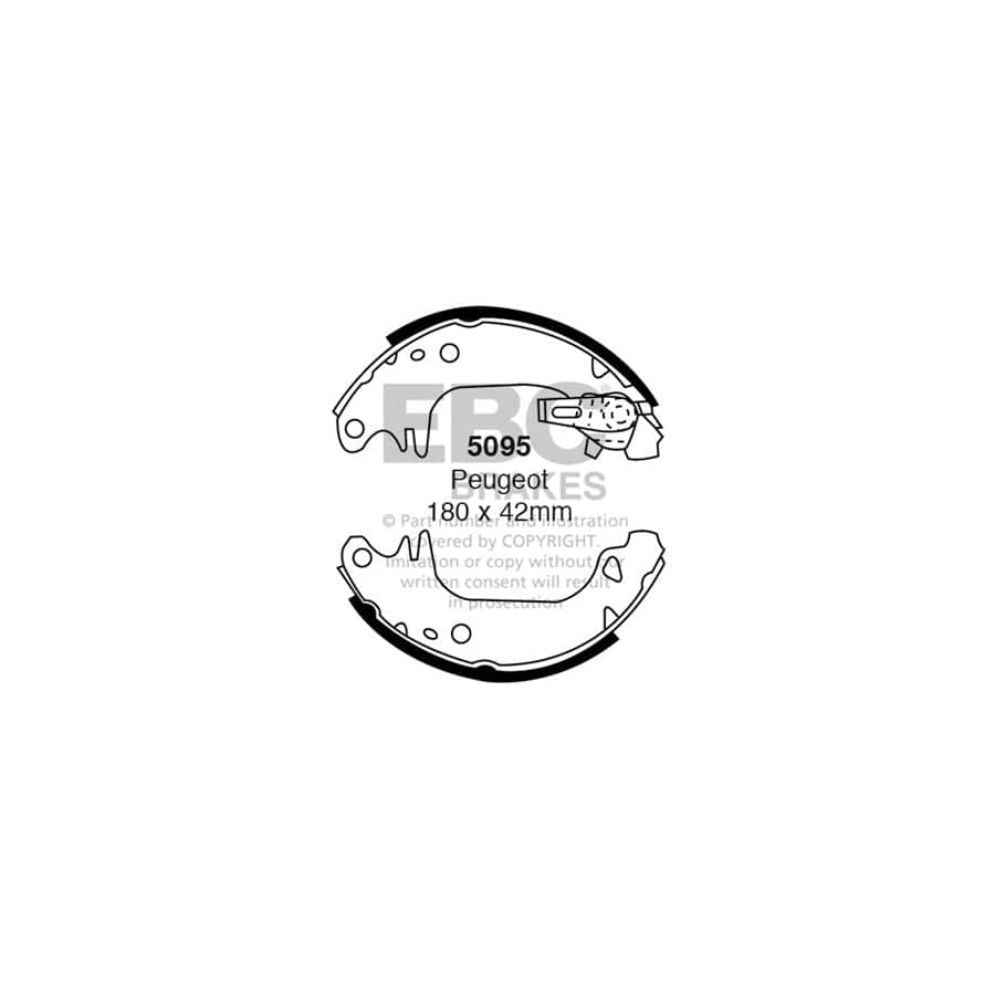 EBC 5095 Peugeot Renault Rear Brake Shoes 1 | ML Performance UK Car Parts