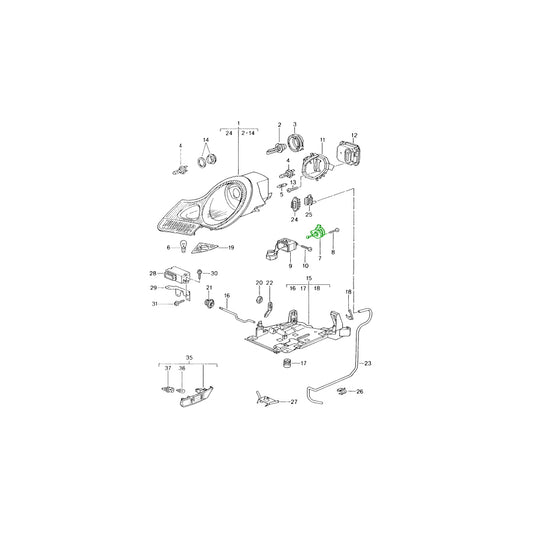 Genuine Porsche Electric Motor Headlamp Levelling System Litronic Headlamp Porsche 986 Boxster / 996 | ML Performance UK Car Parts