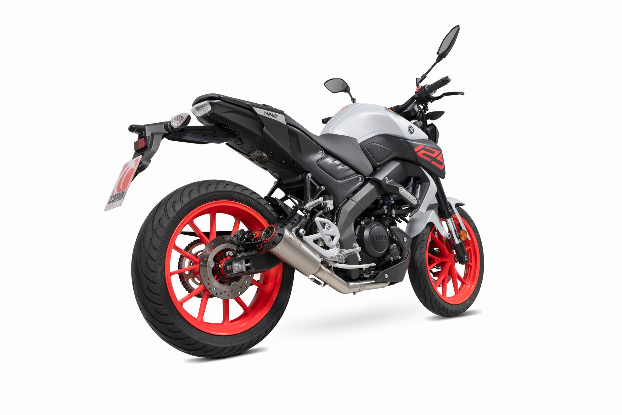 Scorpion PYA119SYSTEO Yamaha MT 125 Euro 5 Red Power Full System Titanium Sleeve