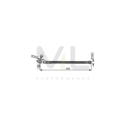 BOSCH 1 987 481 175 Brake Hose for VW Touareg I (7LA, 7L6, 7L7) 430mm, M10x1 | ML Performance Car Parts