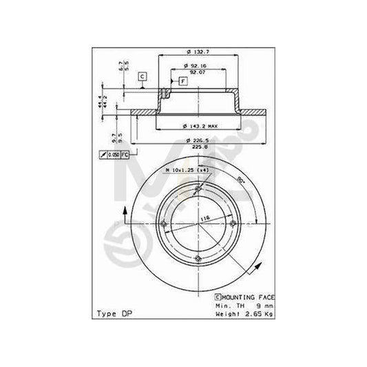 BREMBO 08.3282.10 Brake Disc for HONDA CIVIC Solid | ML Performance Car Parts