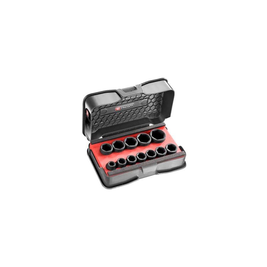 Facom FCMNSSJ12PB 6-Point Stubby Impact Socket Set 1/2in SQDR, 12 Piece | ML Performance UK