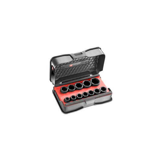 Facom FCMNSSJ12PB 6-Point Stubby Impact Socket Set 1/2in SQDR, 12 Piece | ML Performance UK