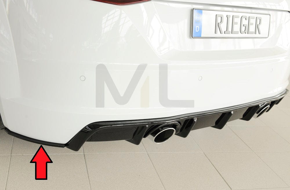 Rieger 00055177 Audi 8J-FV 8S Rear Side Splitter (TT & TTS) 7 | ML Performance UK Car Parts