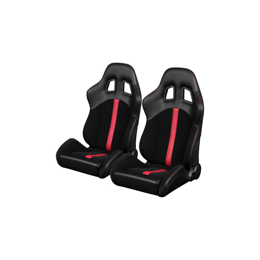 BRAUM Defender Series Racing Seats (Red Stripe) – Pair | ML Performance UK Car Parts