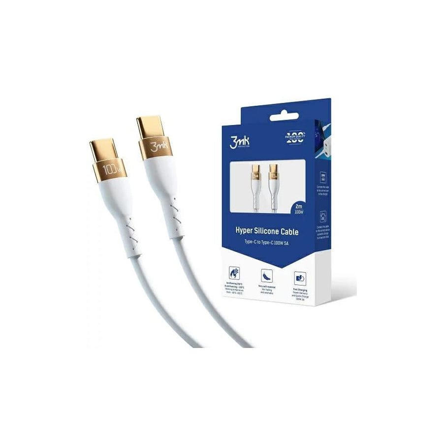 3MK Cable Hypersilicone Cable Usb-C2M 100W White