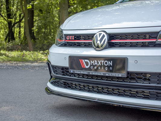 Maxton Design VW-PO-6-GTI-FD2RED Front Splitter V.2 VW Polo MK6 GTI (2017-2021) | ML Performance UK Car Parts