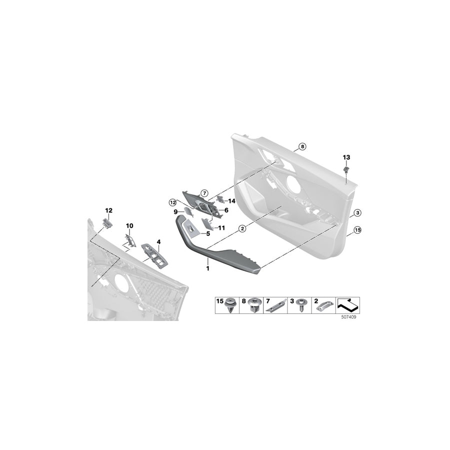 Genuine BMW 51417945195 F40 F44 Trim, Trunk Lid Lock Switch BLACK (Inc. 120dX, M235iX & 218i) | ML Performance UK