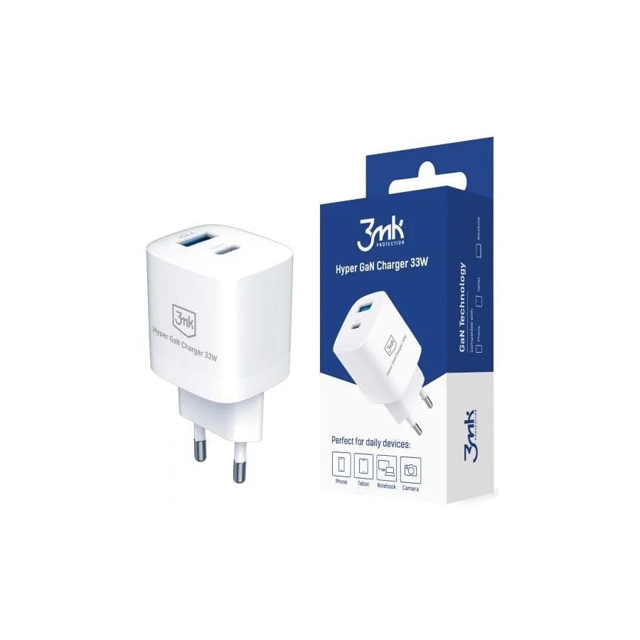3MK Charger Hyper Gan 33W Power Delivery Charger 1Xusb-A + 1Xusb-C