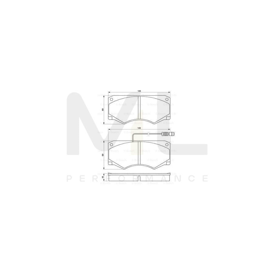 Bosch 0986424176 Brake Pad Set For Iveco Daily With Integrated Wear Sensor BP077 | ML Performance Car Parts