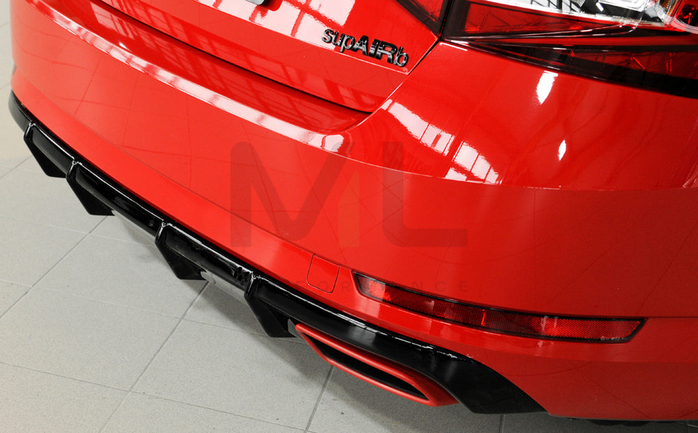 Rieger 00088151 Skoda 3T 3V Superb III Rear Diffuser 3 | ML Performance UK Car Parts