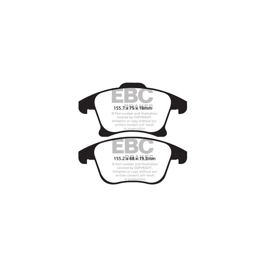 EBC DP42159R Ford Yellowstuff Front Brake Pads - ATE Caliper 2 | ML Performance UK Car Parts