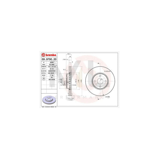 BREMBO 09.9790.20 Brake Disc Internally Vented | ML Performance Car Parts