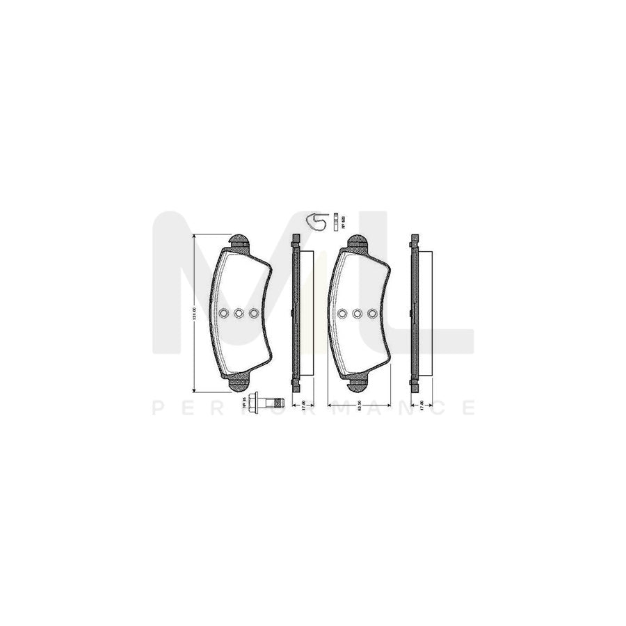 Bosch 0986Tb2359 Brake Pad Set Excl. Wear Warning Contact, With Accessories  | ML Performance Car Parts