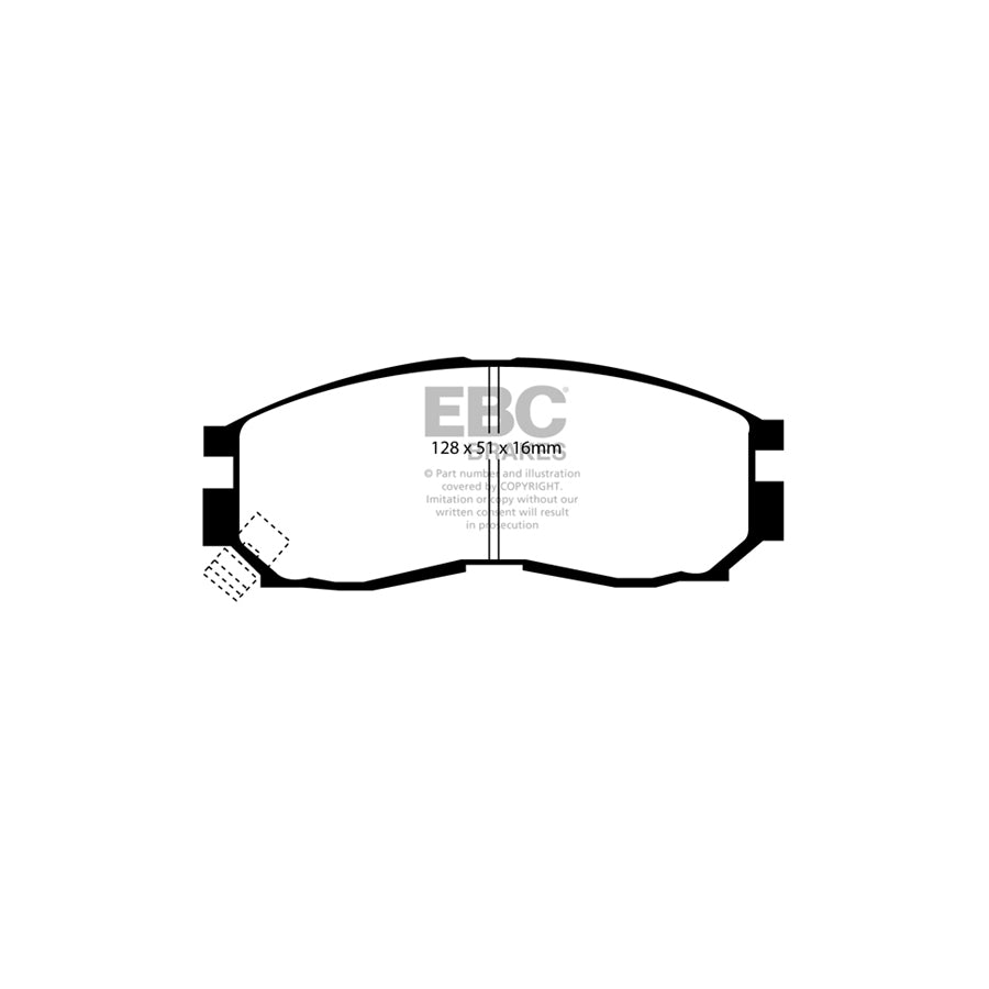 EBC PD01KF1025 Mitsubishi Galant Greenstuff Front Brake Pad & Plain Disc Kit  - Akebono Caliper 2 | ML Performance UK Car Parts