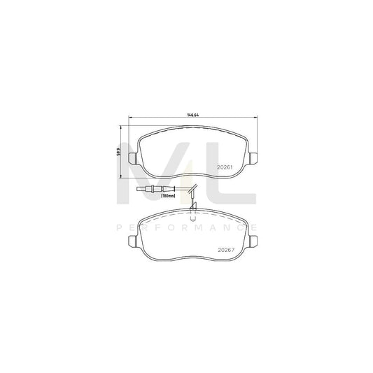 Hella 8DB 355 010-501 Brake Pad Set With Integrated Wear Warning Contact, With Brake Caliper Screws | ML Performance Car Parts