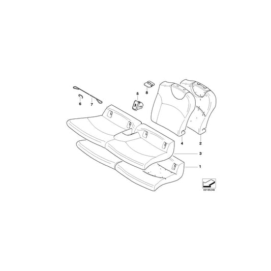 Genuine BMW 52202753272 Clubman R56 Cover Backrest Cloth Right CARBON BLACK (Inc. Cooper D 2.0, Coop.S BEV & One Eco 55kW) | ML Performance UK Car Parts