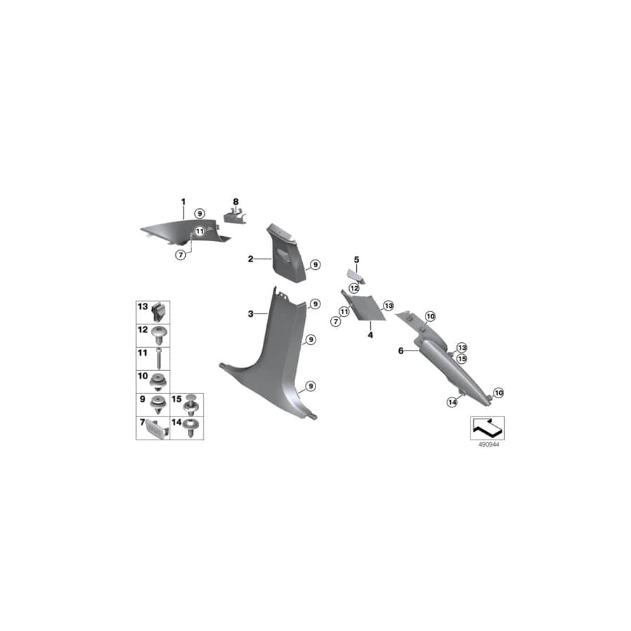 Genuine BMW 51438075362 G02 M Cover Column C Right SCHWARZ (Inc. X4 M, X4 25dX & X4 30iX) | ML Performance UK Car Parts