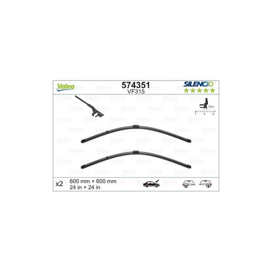 Valeo Silencio Flat Blade Set, Silencio X.Trm 574351 Wiper Blade | ML Performance UK Car Parts