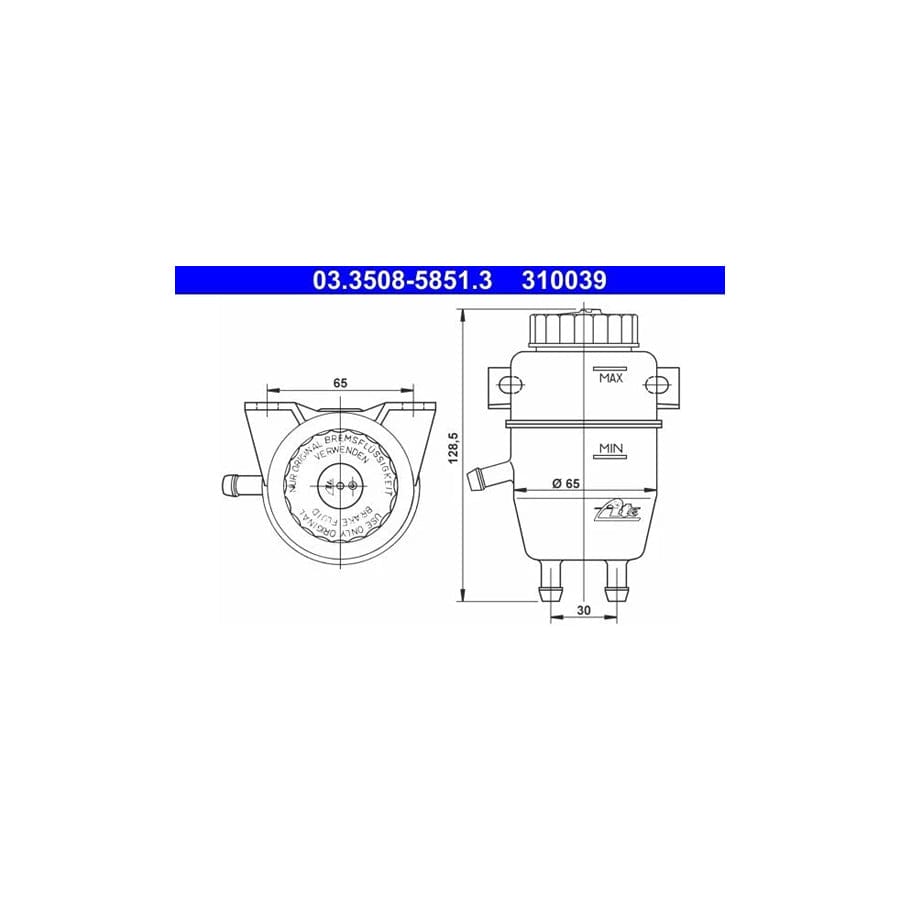 ATE 03.3508-5851.3 Expansion Tank, Brake Fluid