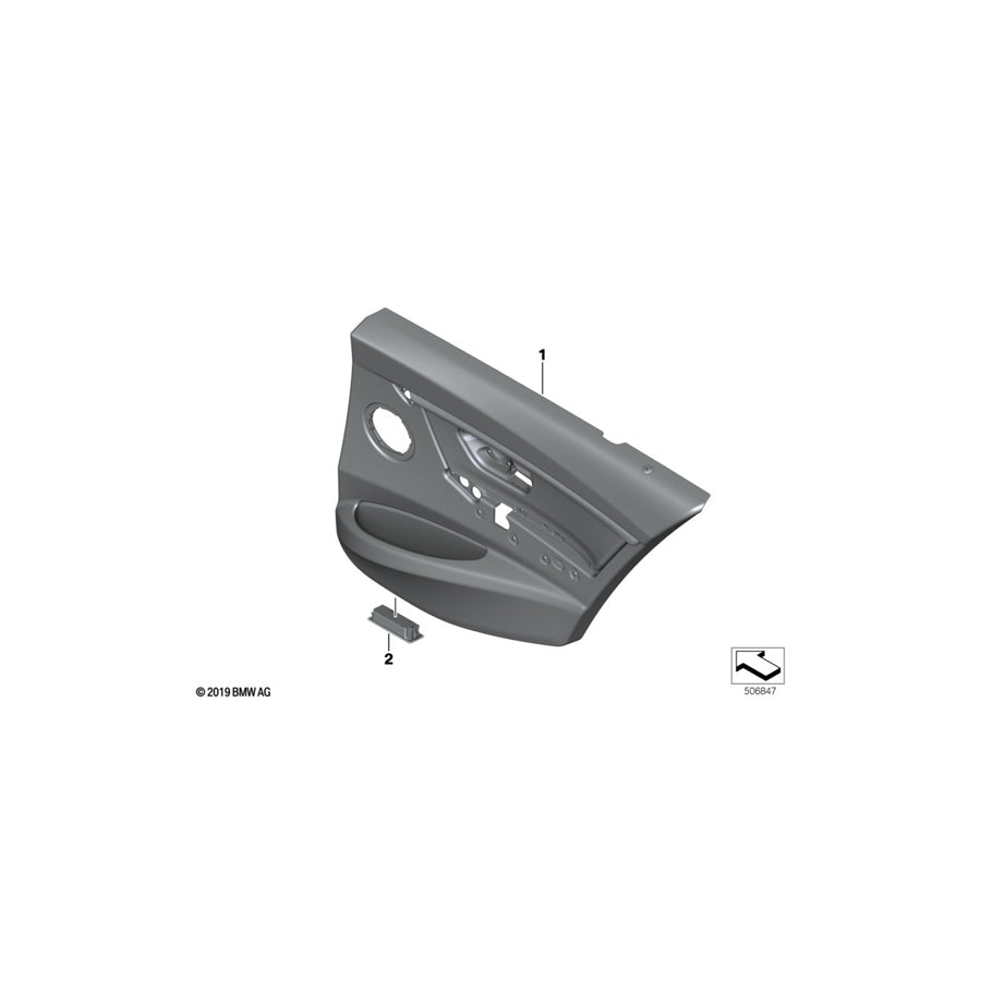 Genuine BMW 51427364991 F30 F31 Door Lining Leather Rear Left OYSTER/SCHWARZ (Inc. 330dX, 320iX & 316d) | ML Performance UK
