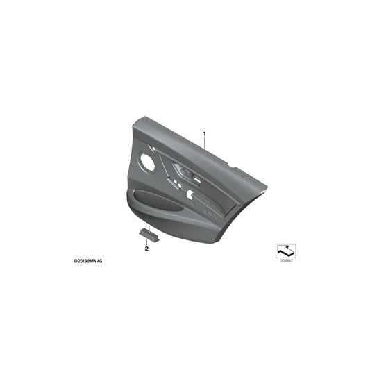 Genuine BMW 51427364991 F30 F31 Door Lining Leather Rear Left OYSTER/SCHWARZ (Inc. 330dX, 320iX & 316d) | ML Performance UK