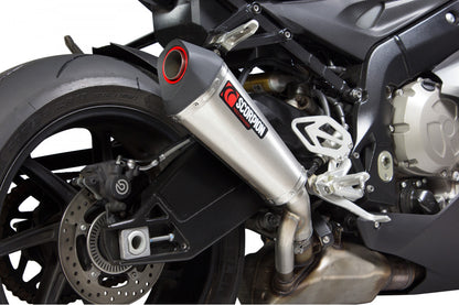 Scorpion RBM77SEO BMW S1000 RR Serket Taper Slip-On - Brushed Stainless Steel Sleeve | ML Performance UK UK