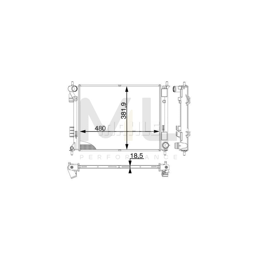 MAHLE ORIGINAL CR 2018 000P Engine radiator Brazed cooling fins, Automatic Transmission | ML Performance Car Parts