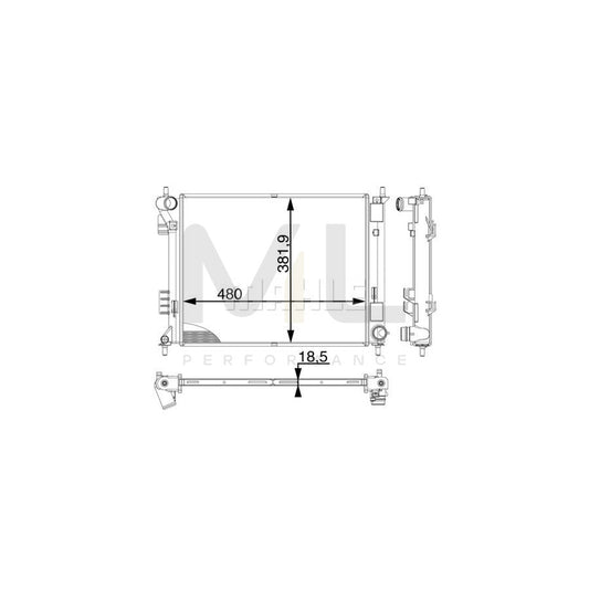 MAHLE ORIGINAL CR 2018 000P Engine radiator Brazed cooling fins, Automatic Transmission | ML Performance Car Parts