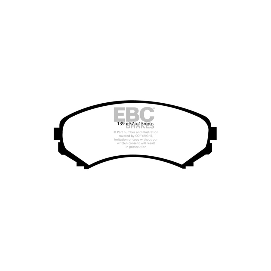 EBC PD01KF1035 Mitsubishi Greenstuff Front Brake Pad & Plain Disc Kit  - Akebono Caliper (Inc. Pajero & Shogun) 2 | ML Performance UK Car Parts