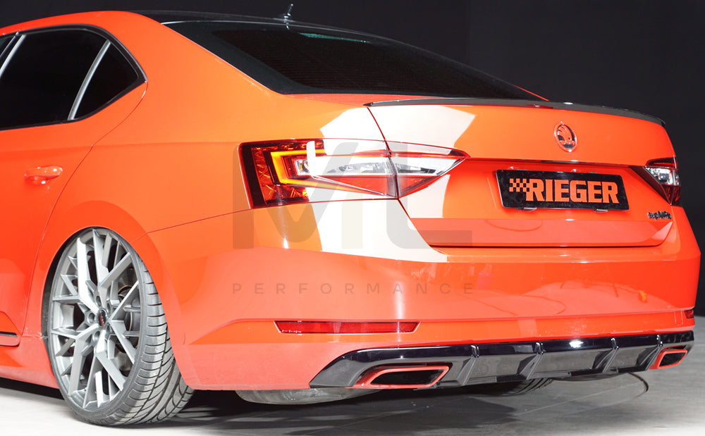 Rieger 00088151 Skoda 3T 3V Superb III Rear Diffuser 7 | ML Performance UK Car Parts