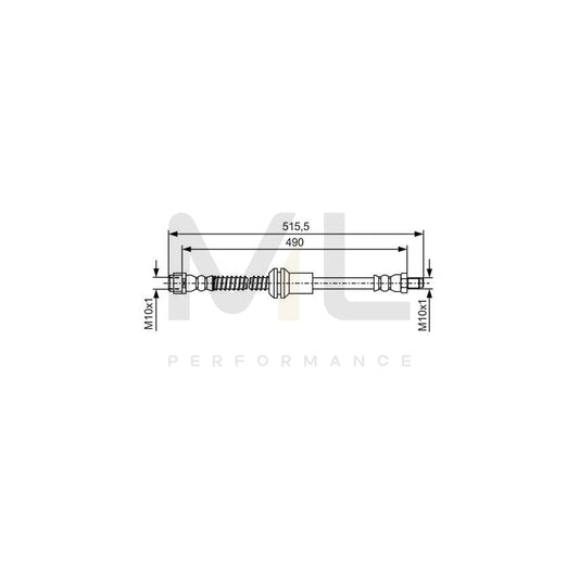 BOSCH 1 987 481 721 Brake Hose suitable for MERCEDES-BENZ GLK (X204) 490mm, M10x1 | ML Performance Car Parts