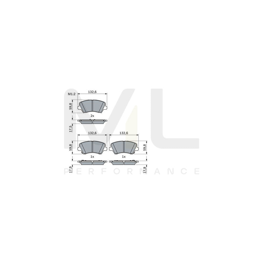 Bosch 0986424863 Brake Pad Set BP2486 | ML Performance Car Parts