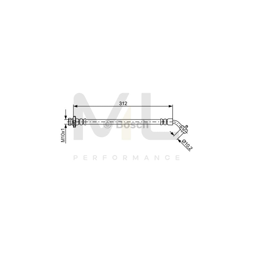 BOSCH 1 987 481 824 Brake Hose for NISSAN Pathfinder III (R51) 312mm | ML Performance Car Parts