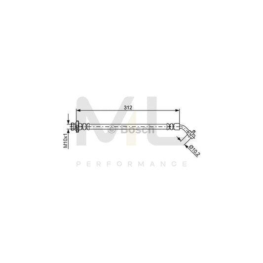 BOSCH 1 987 481 824 Brake Hose for NISSAN Pathfinder III (R51) 312mm | ML Performance Car Parts