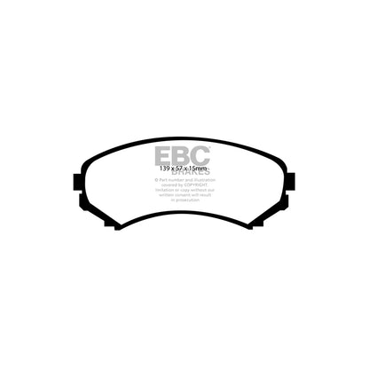 EBC PD01KF1036 Mitsubishi Greenstuff Front Brake Pad & Plain Disc Kit  - Akebono Caliper (Inc. Pajero & Shogun) 2 | ML Performance UK Car Parts
