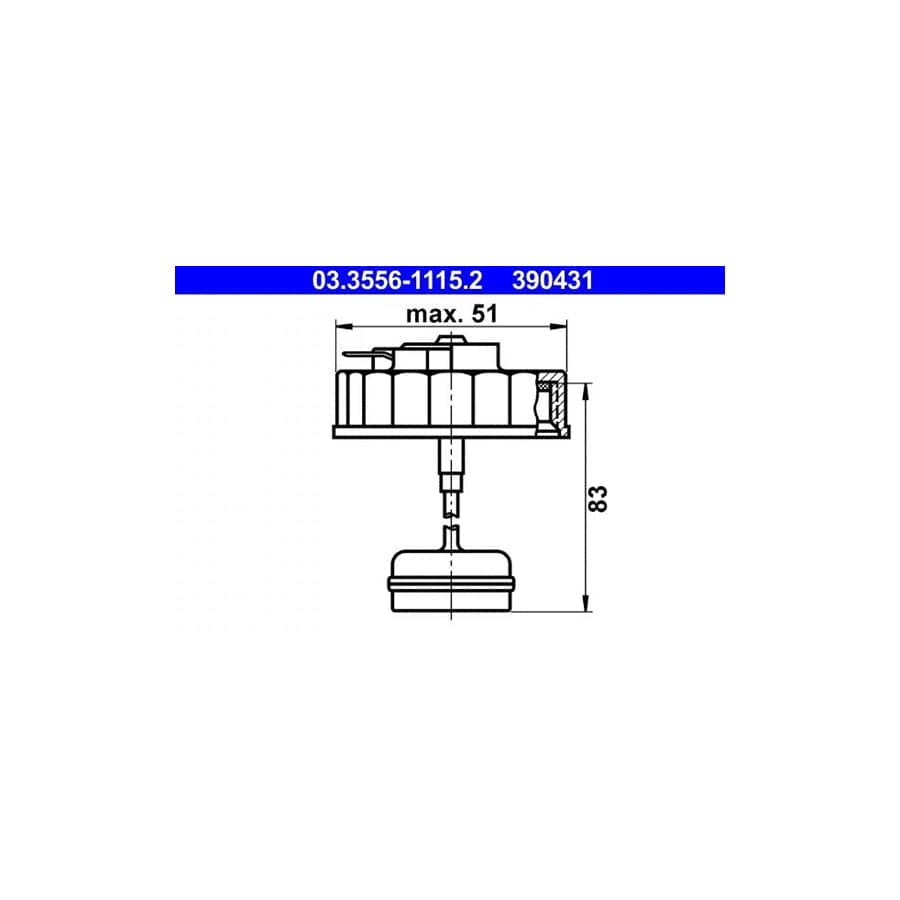 ATE 03.3556-1115.2 Sealing Cap, Brake Fluid Reservoir