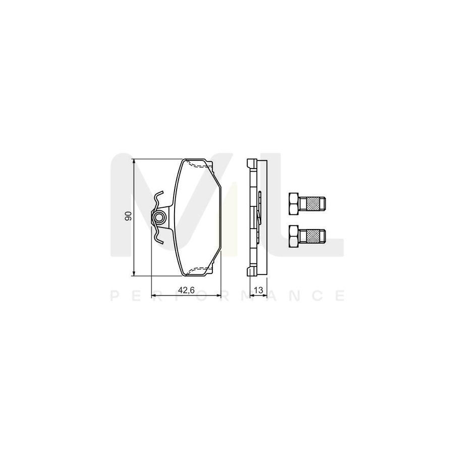 Bosch 0986460995 Brake Pad Set With Bolts/Screws, With Accessories BP561 | ML Performance Car Parts