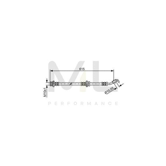 BOSCH 1 987 476 363 Brake Hose 605mm, M10x1 | ML Performance Car Parts
