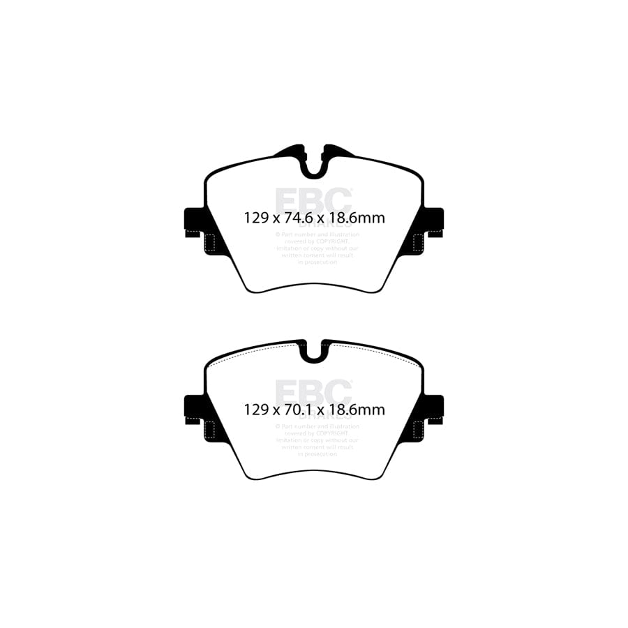 EBC PD07KF325 BMW F45 F46 Redstuff Front Brake Pad & USR Disc Kit - ATE Caliper 2 | ML Performance UK Car Parts