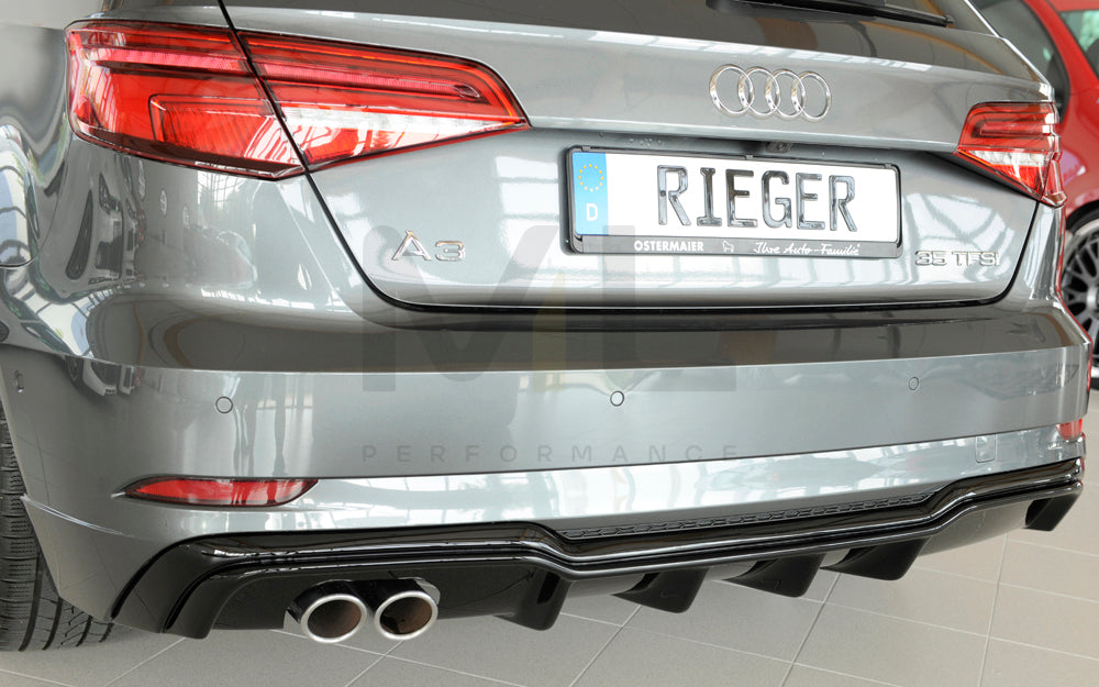 Rieger 00088180 Audi 8V A3 Rear Diffuser 9 | ML Performance UK Car Parts