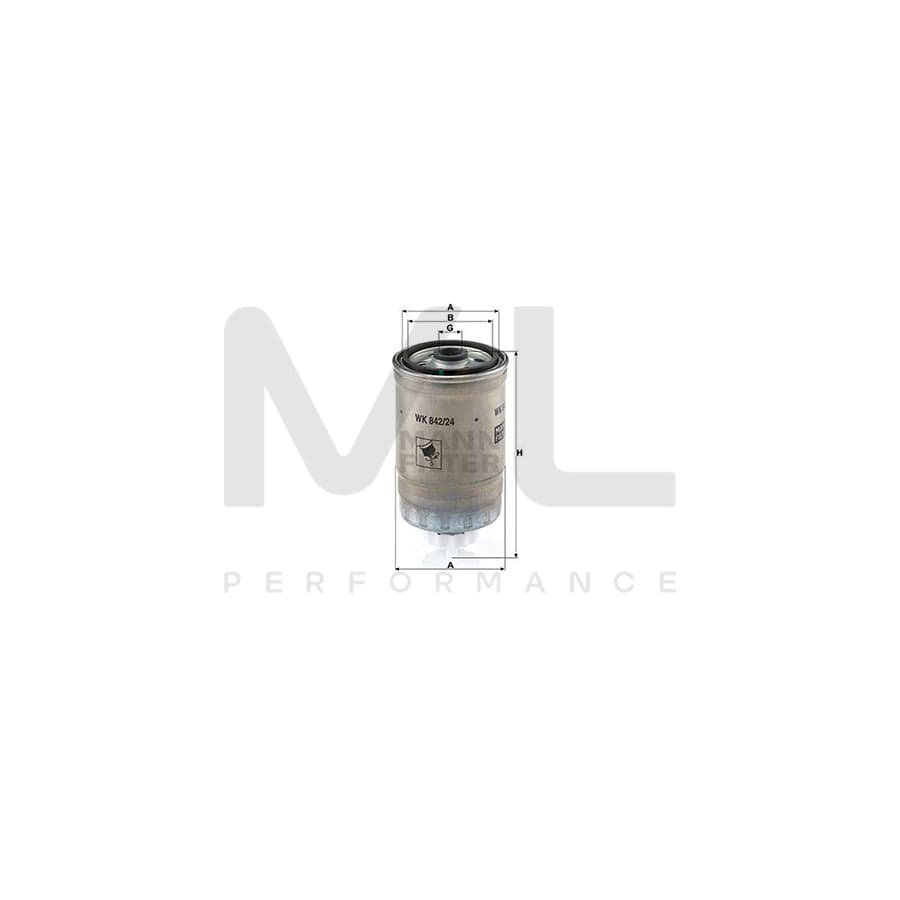 MANN-FILTER WK 842/24 Fuel filter Spin-on Filter | ML Performance Car Parts