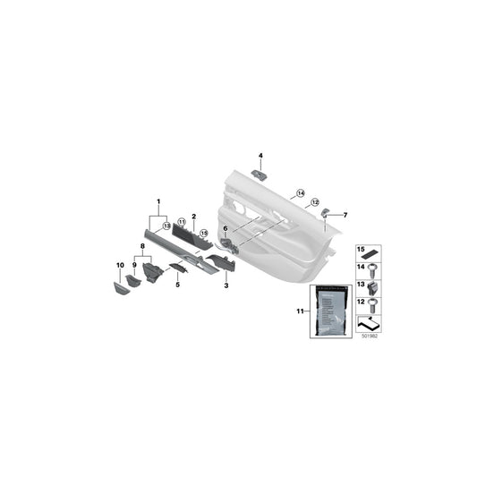 Genuine BMW 51427405960 Trim, Switch, Rear Door MOKKA (Inc. 725Ld, 750LdX & 740iX) | ML Performance UK