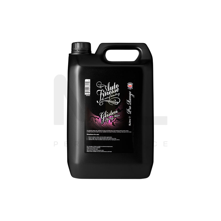 Auto Finesse Glisten Spray Wax 5Ltr
