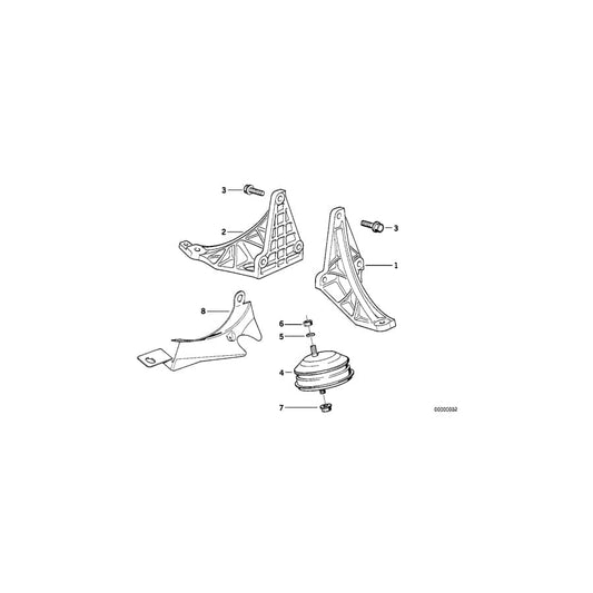 Genuine BMW 11811132990 E32 E31 Supporting Bracket Right (Inc. 850Ci, 750i & 750iL) | ML Performance UK Car Parts