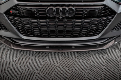 MAXTON DESIGN CF-AU-RS6-C8-FD1-245-P CARBON FIBER FRONT SPLITTER AUDI RS6 C8 / RS7 C8 | ML Performance