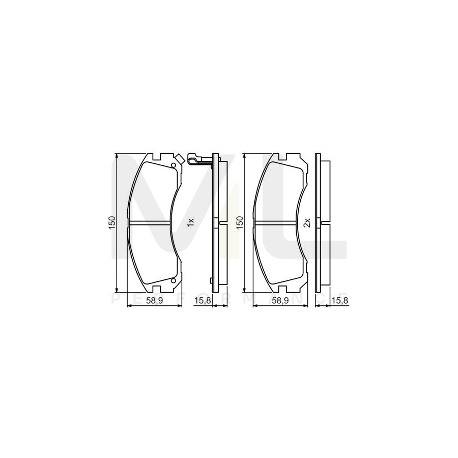 Bosch 0986495491 Brake Pad Set BP2123 | ML Performance Car Parts