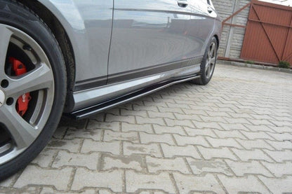 Maxton Design ME-C-204-AMGLINE-SD1T Side Skirts Diffusers Mercedes Benz C-Class W204 AMG-Line (Pre-Facelift) | ML Performance UK Car Parts