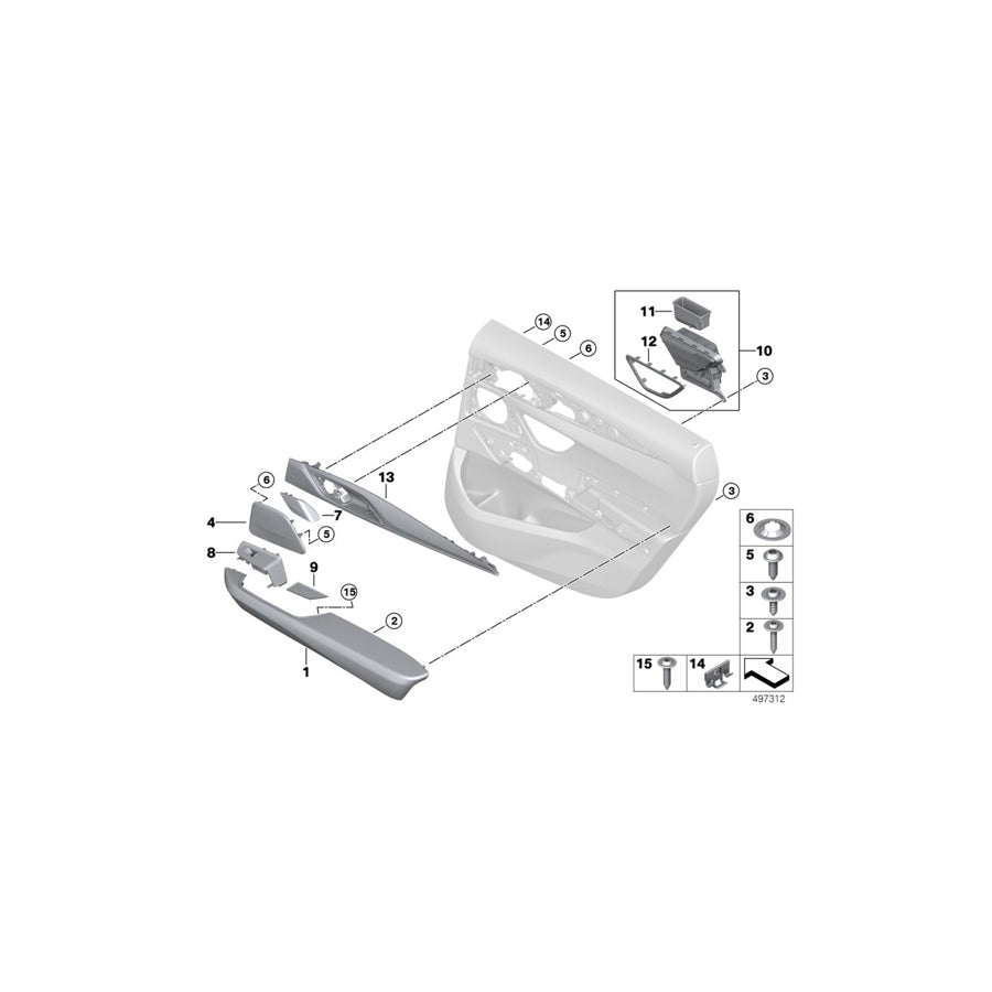 Genuine BMW 51427466752 G32 Armrest, Rear Right SCHWARZ (Inc. 640dX, 630i & 620dX) | ML Performance UK